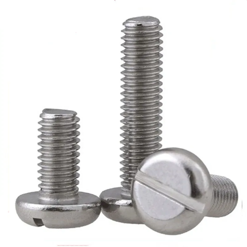 

2pcs M10 Slotted screws Cylinder Round bolt Mechanical screw 304 stainless steel 12mm-100mm length