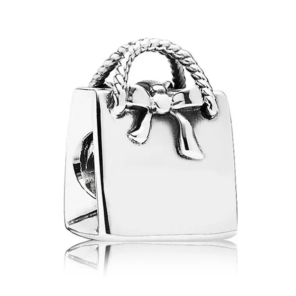 

Authentic 925 Sterling Silver Bead Charm Vintage Cute Shopping Handbag Bag Beads Fit Pandora Bracelet Bangle DIY Jewelry