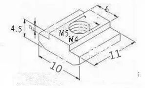 50pcs M4 T Sliding Nut Block for 2020 Aluminum Profile Zinc Coated Plate Aluminum Accessories