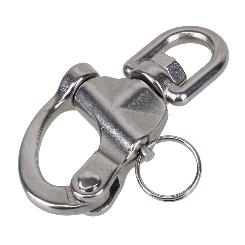 1Pcs 124mm 304 Stainless Steel Quick Release Bail Rigging Swivel/Jaw