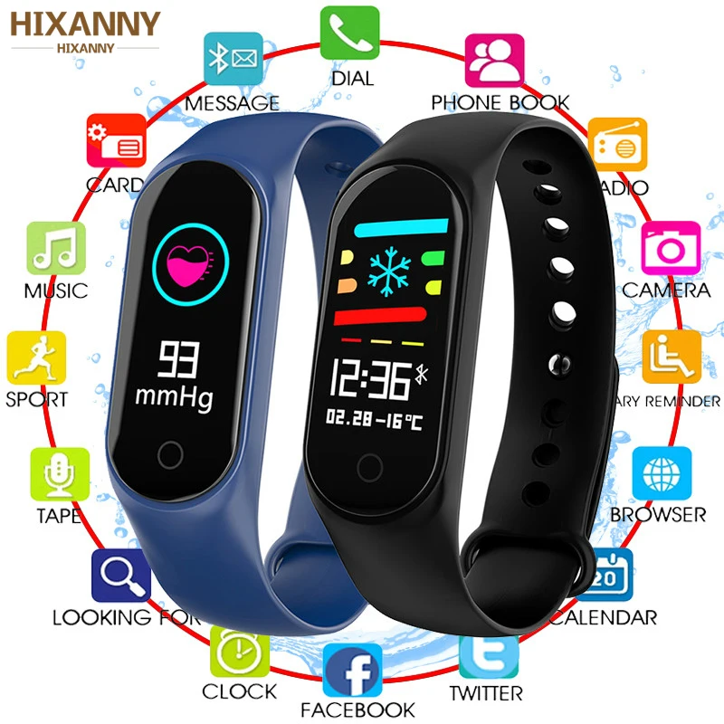 

2019 NewSmart Bracelet Color-screen IP67 Fitness Tracker blood pressure Heart Rate Monitor Smart band For Android IOS phone Men