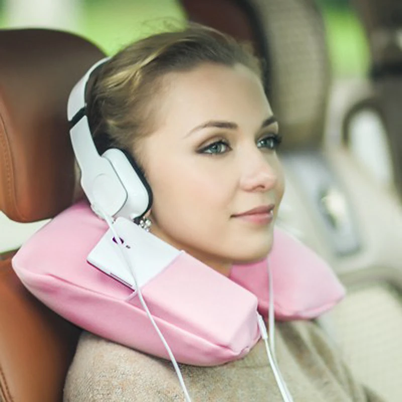 Car Flight Travel Soft Portable Inflatable Neck Rest Cushion U Pillow