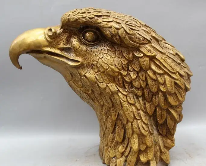 ZSR 628 ++++++14&quot Chinese Fengshui Bronze Hawk eagle Head Bust king of birds Statue sculpture | Дом и сад