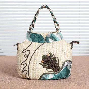 

Top Vintage String Appliques Women Small shopping handbag!New Striped printed lady Shoulder&Crossbody bags Hot Multi-use Carrier