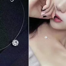 Новые женские Стразы, колье со стразами, Модные прозрачные рыболовные лески, роскошные ожерелья, ювелирные изделия, колье, подвеска, колье, невидимый