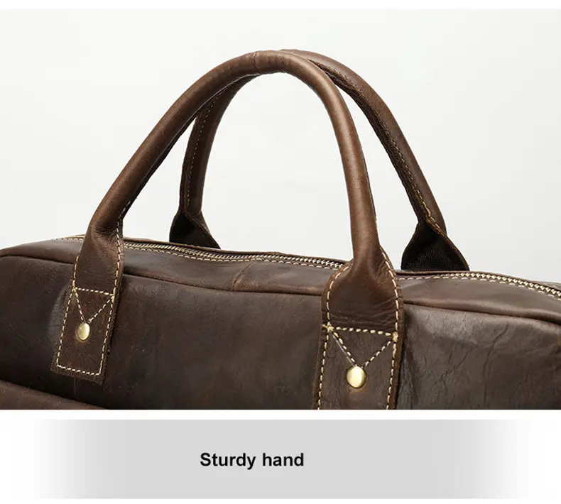 2019 Винтажный Мужской портфель из натуральной кожи Crazy Horse кожаная сумка-тоут мужская сумка для ноутбука мужская деловая дорожная сумка