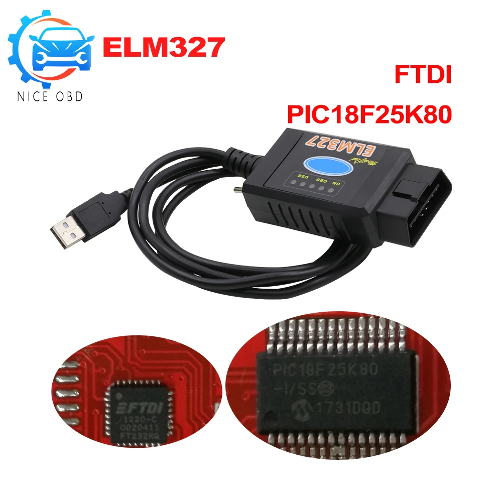 

Pic18f25k80 For Ford ELM 327 USB FTDI chip with switch For Forscan HS CAN/MS CAN car diagnostic Tool & ELM327 Bluetooth Version