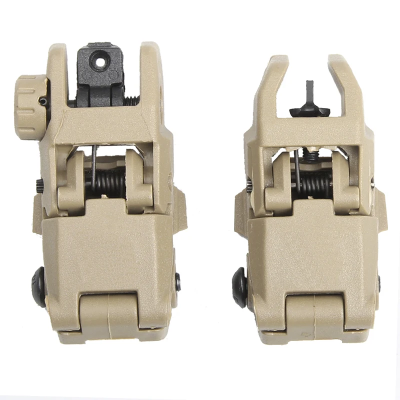 Tactical Military Arms Gear GEN 1 Front and Rear Back Up Sight Set Tan or Black RL27-0003 T
