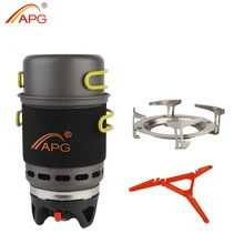 5pcs Outdoor Cooking Bowl Pot Combination system Camping Cookware Backpacking travel set gas stove