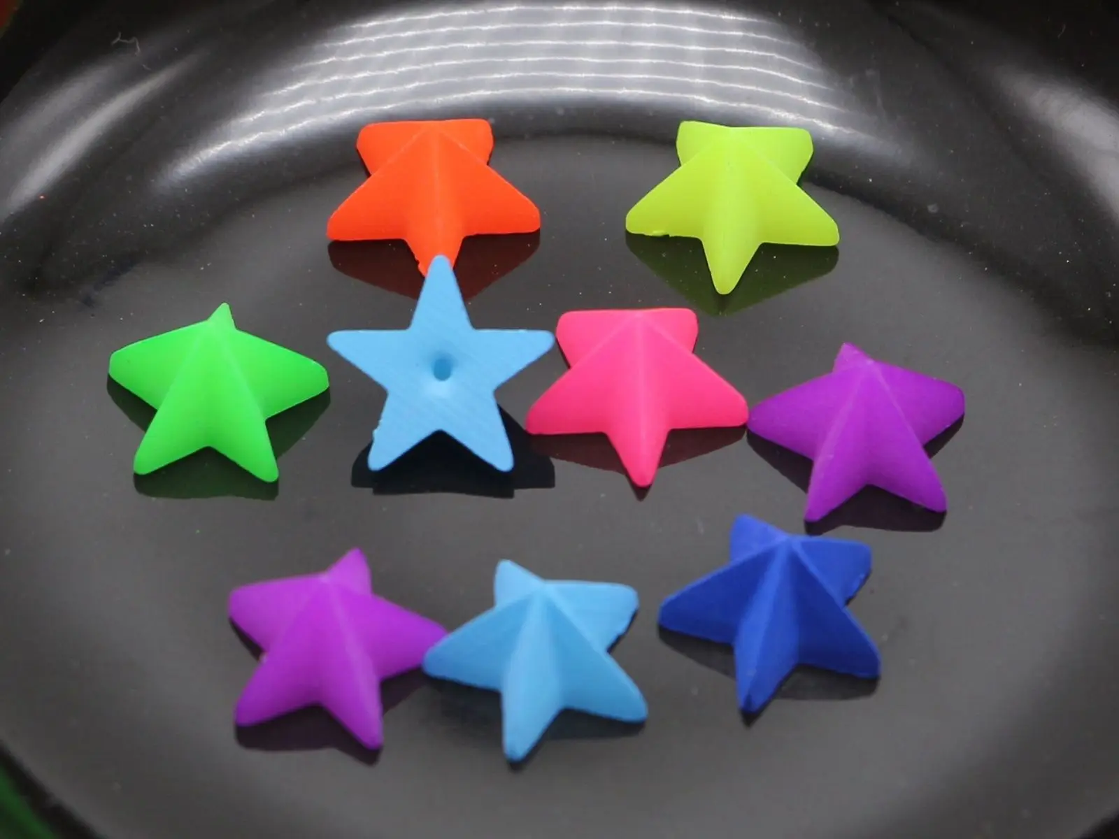 

100 Mixed Neon Color Acrylic Flatback Star Studs 14mm No Hole Cell Phone Deco