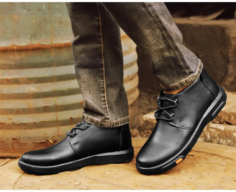 Merkmak/мужские ботильоны из натуральной кожи; модные водонепроницаемые ботинки; сезон осень-зима; мужская повседневная обувь; обувь с высоким берцем