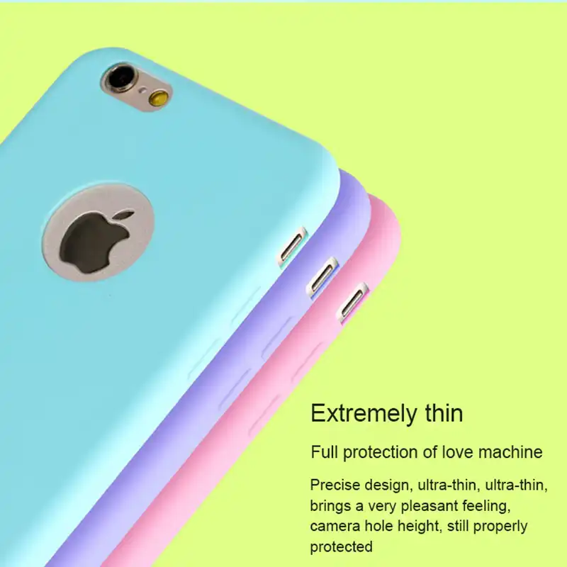 Силиконовый чехол с отверстием для логотипа iPhone 5 5S SE 6 6s 7 8 Plus мягкий из ТПУ ярких