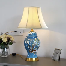 Винтаж китайский фарфор керамический светильник Настольный спальня гостиная Свадебные настольная лампа Цзиндэчжэнь настольная лампа Античная