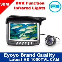 Eyoyo Original Fishing Underwater Camera 30M 1000TVL 4.3″ Video Recorder DVR Fish Finder with 8Pcs Infrared IR LED
