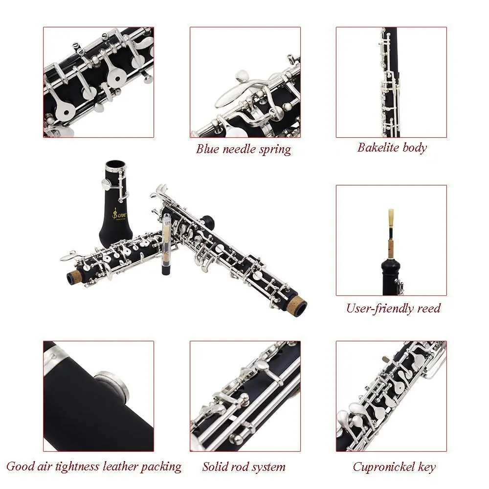 Профессиональный oboe C Ключ Мельхиор покрытый серебром деревянный духовой музыкальный инструмент для начинающих с смазкой отвертка чехол сумка