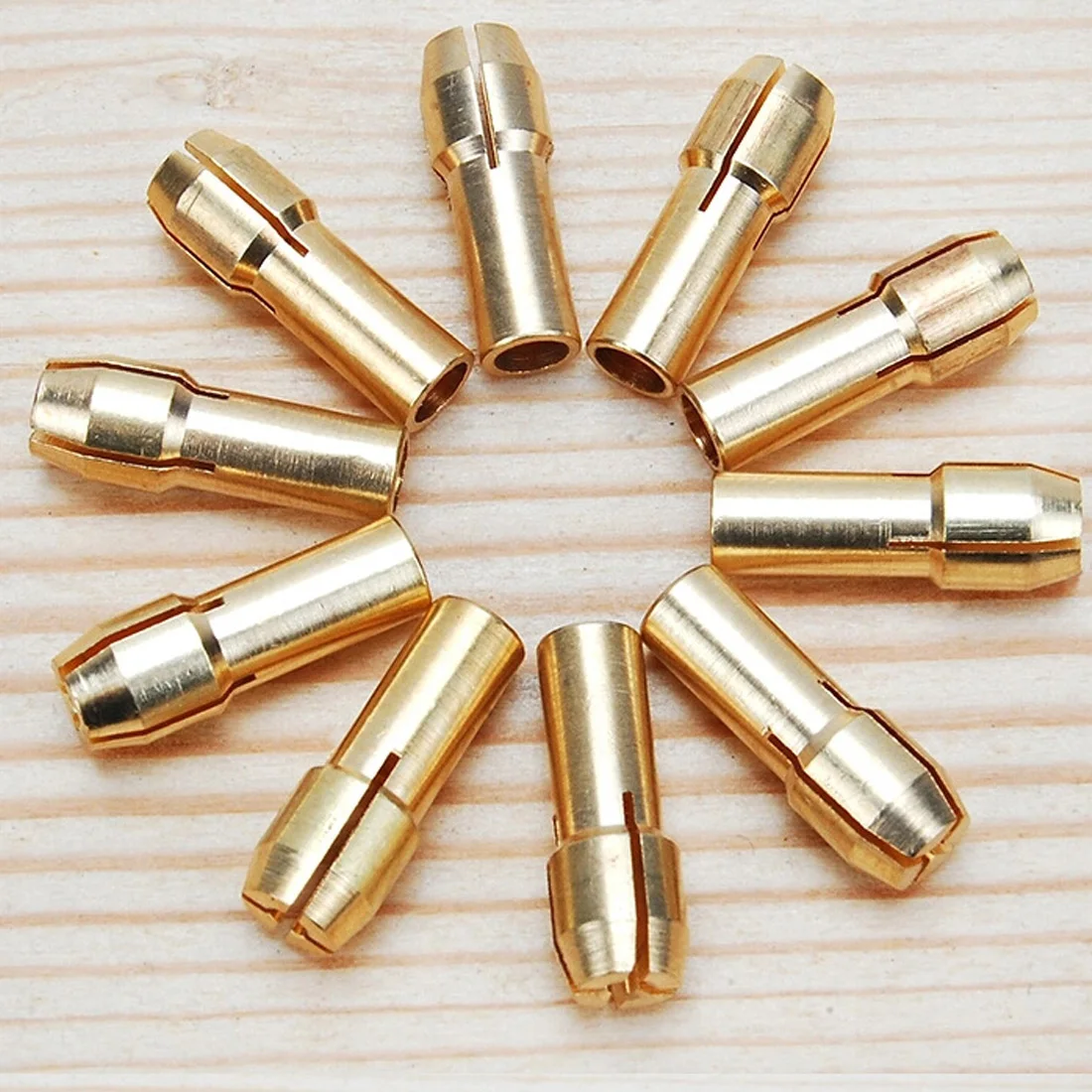 

Hot 10Pcs /set Brass Drill Chucks Collet Bits 0.5-3.2mm 4.3mm Shank for Dremel Rotary Tool