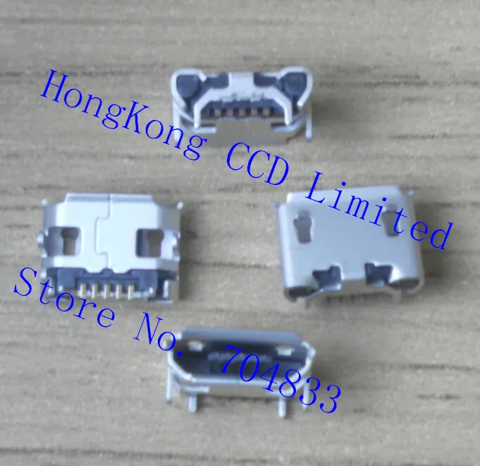 

500 шт./лот Micro USB 5P 5-контактный Micro USB разъем 5 контактов Micro USB