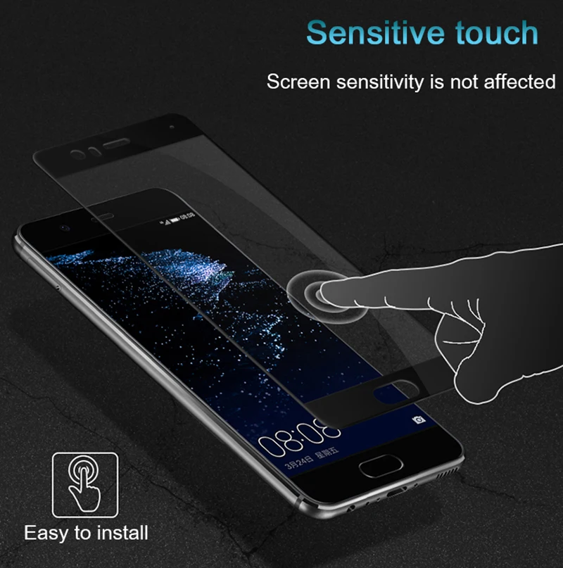 Tomkas Huawei P10 Lite Tempered Glass Screen Protector 9H Full Coverage Film Glass For Huawei P10 Lite Screen Protector          (2)