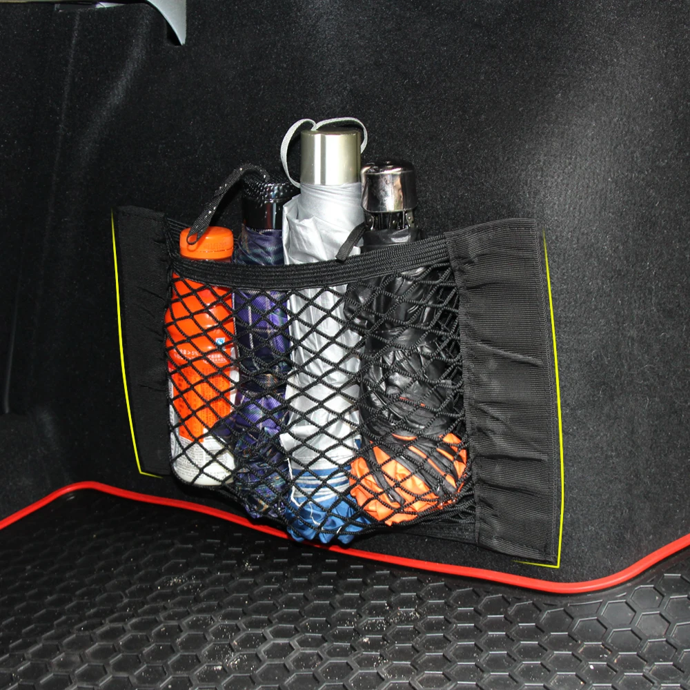 

Car Auto Back Rear Trunk Seat Elastic String Net Mesh Storage Bag Pocket Cage Car Styling Luggage Holder Pocket Sticker Bag