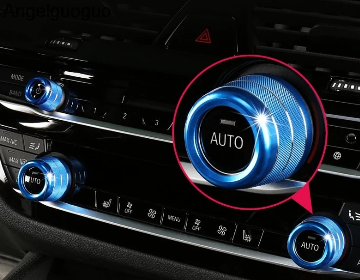 3 шт. автомобильный регулятор громкости воздуха кнопки управления аудио ручка кольцо Крышка Накладка для BMW X3 G01 X4 G02 5 серии G30 6gt GT6