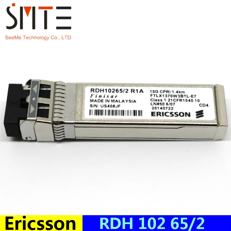 

Ericsson RDH 102 65/2 R1A 10G CPRI 1.4km FTLX1370W3BTL-E7 Finisar Class 1 21 CFR1040.10 LN#50 6/07 CD4 US408JF