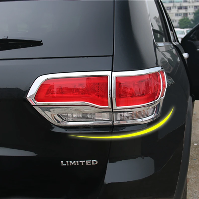 

Car Accessories ABS Chrome External Taillight Hood Cover Rear Light Lamp Decorative Trims 4Pcs For Jeep Grand Cherokee 2014 2015