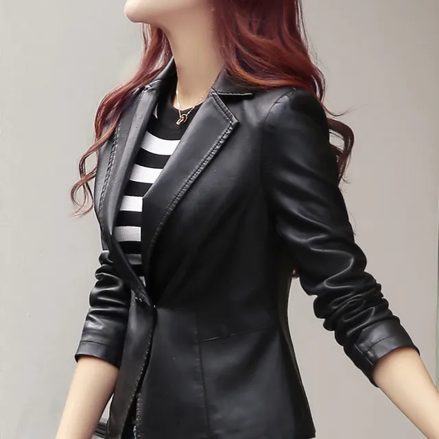 blazer feminino de couro