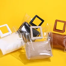ПВХ прозрачная корзина сумка-тоут из крокодиловой тисненой кожи прозрачные сумочки роскошный фирменный дизайн Летняя Пляжная сумка композитная сумка