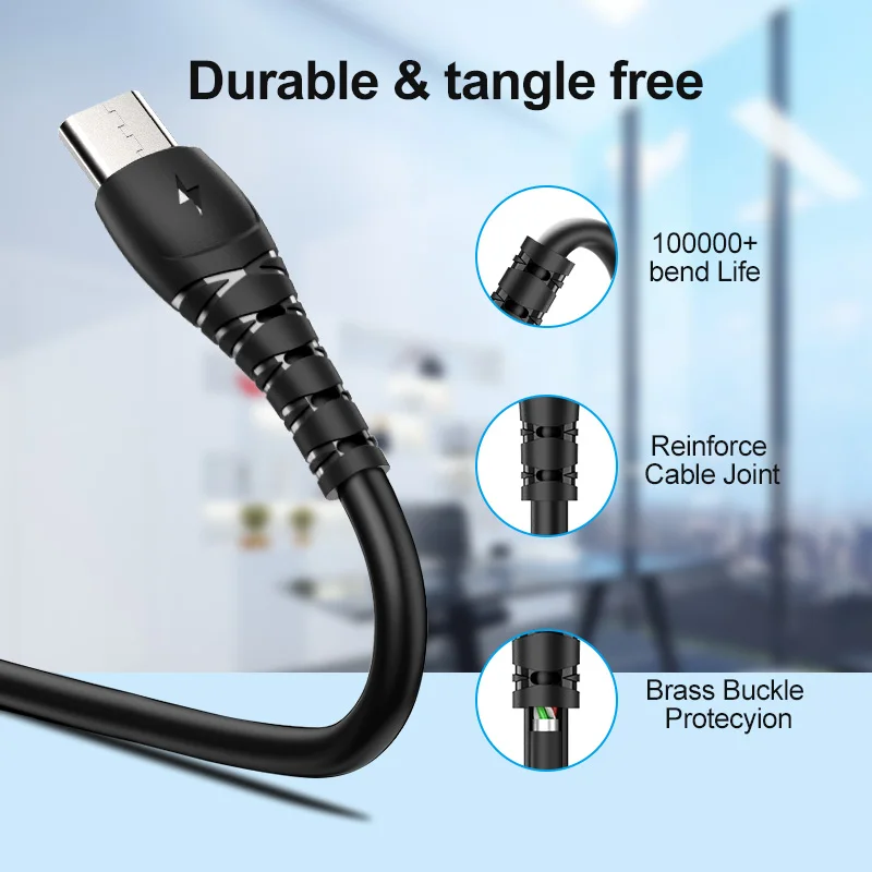 Marjay 2.4A المصغّر USB كابل 1 M 2 M 3 M سريع تهمة USB كابل بيانات لسامسونج Xiaomi هواوي شاحن هاتف محمول يعمل بنظام تشغيل أندرويد USB كابل شحن
