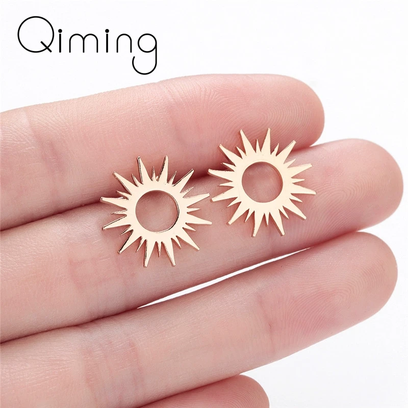 Stainless Steel Sun Stud Earring For Women Bohemia Jewelry Accessories