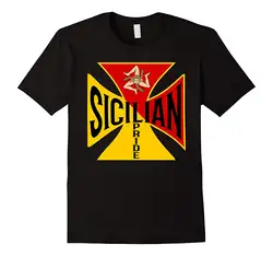 Sicilian гордость футболка с принтом Для мужчин; короткий рукав o-образным вырезом Футболки для женщин Лето stree twear футболки Для мужчин Костюмы