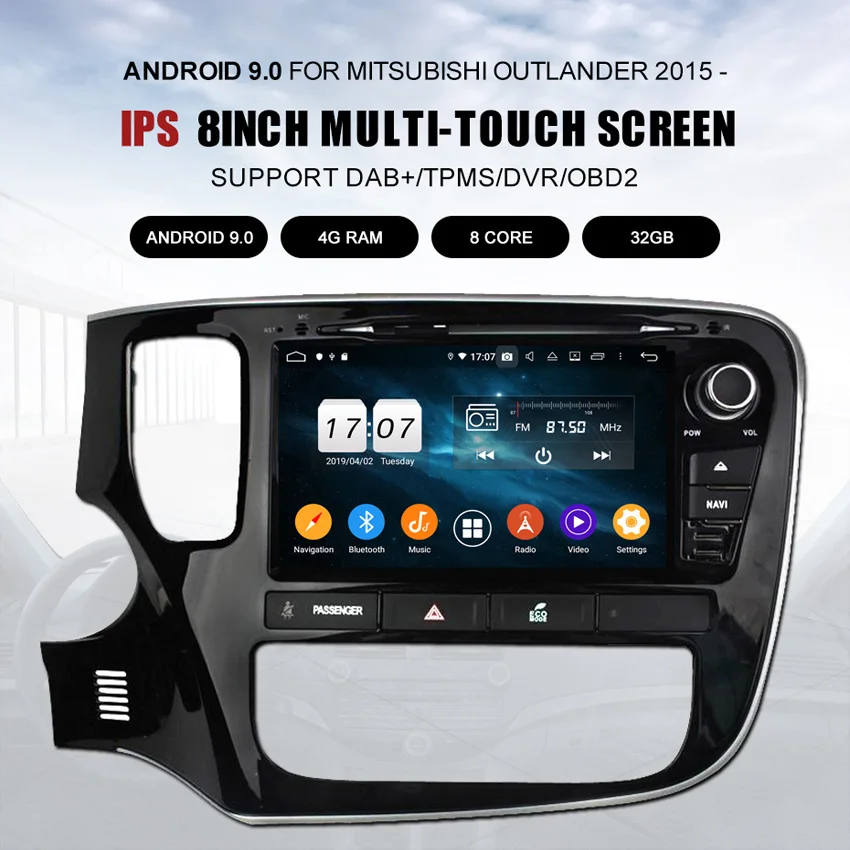 Clearance KANOR 4+32G Octa Core Android 9.0 2din Car DVD Radio For Mitsubishi Outlander 2013 2014 2015 Headunit GPS Navigation Car Stereo 2