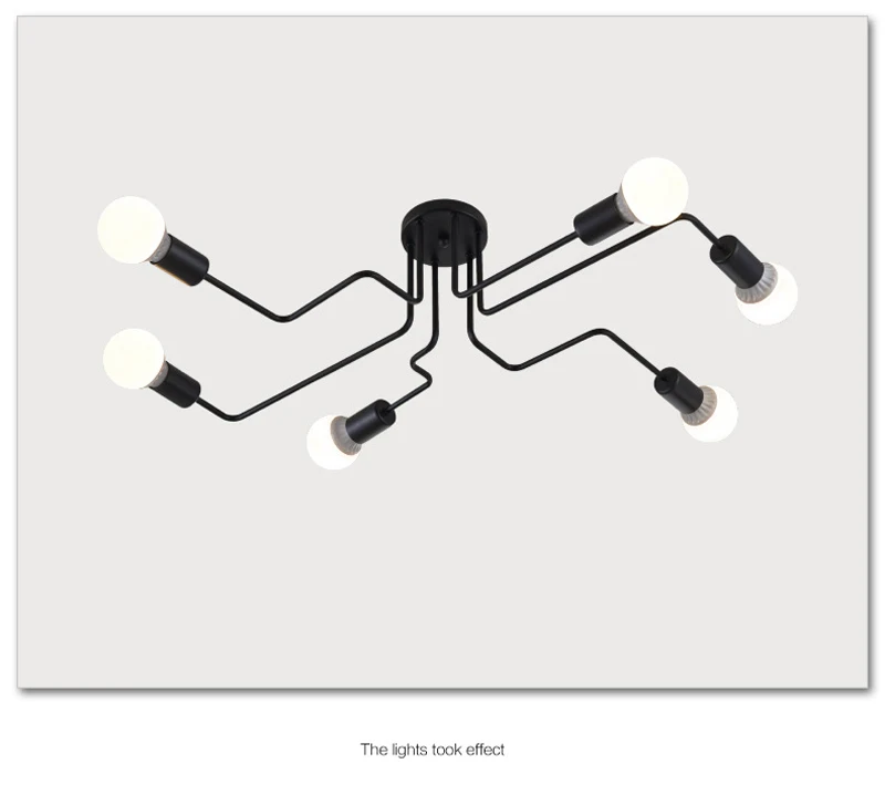 Потолочный светильник s Vintag, потолочный светильник для гостиной, 8 головок, светильник, люстры, скандинавский Лофт, украшение для дома, монтируется на поверхности