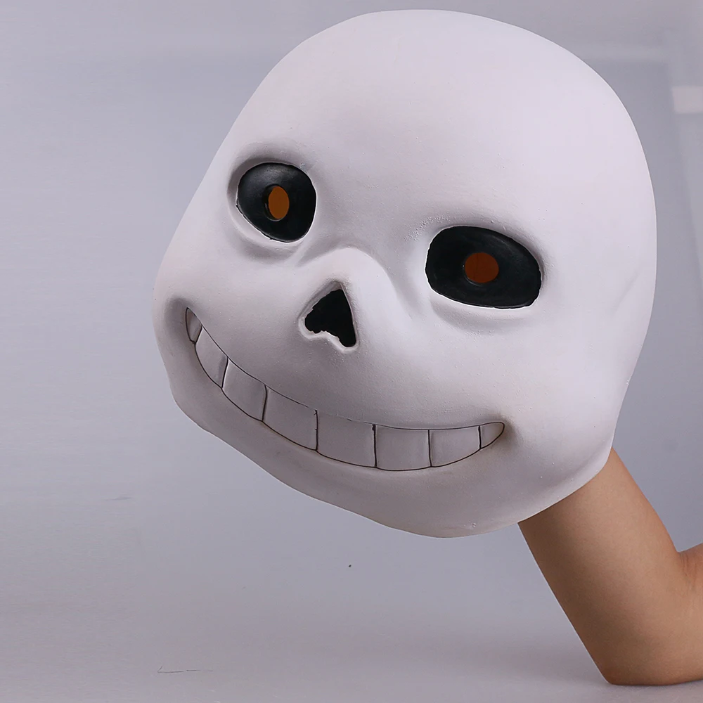 Full Head Undertale Sans Latex Cosplay Funny White Masks Helmets Props Party Halloween Fancy Ball Christmas (3)