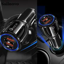 WOOKRAYS Dual 2 USB Port Car Charger QC3.0 Quick Charge Vehicle Charger Auto Styling Car Accessories for Mobile Phone
