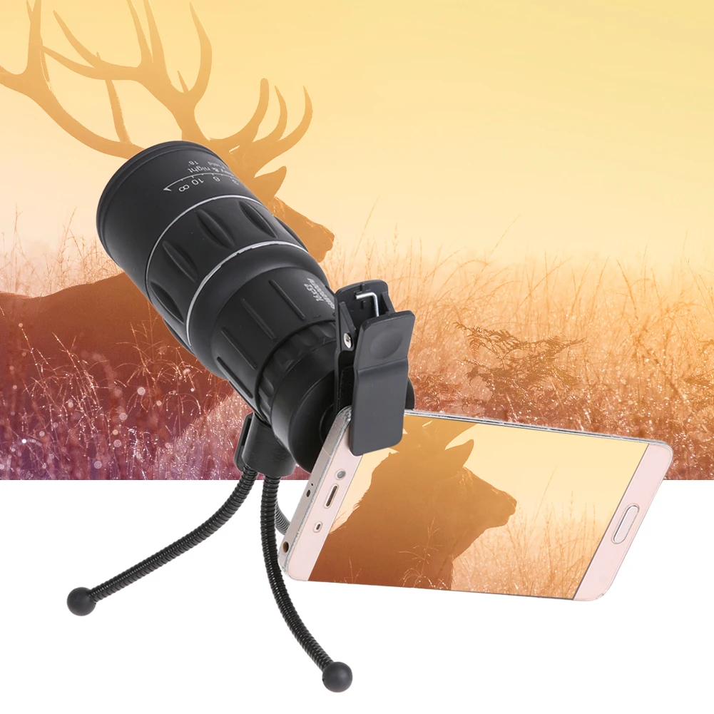 للماء 16x52 المزدوج التركيز أحادي مناظير قابل للتعديل Eyepiece تلسكوب/أحادي مع حامل هاتف للرياضة في الهواء الطلق