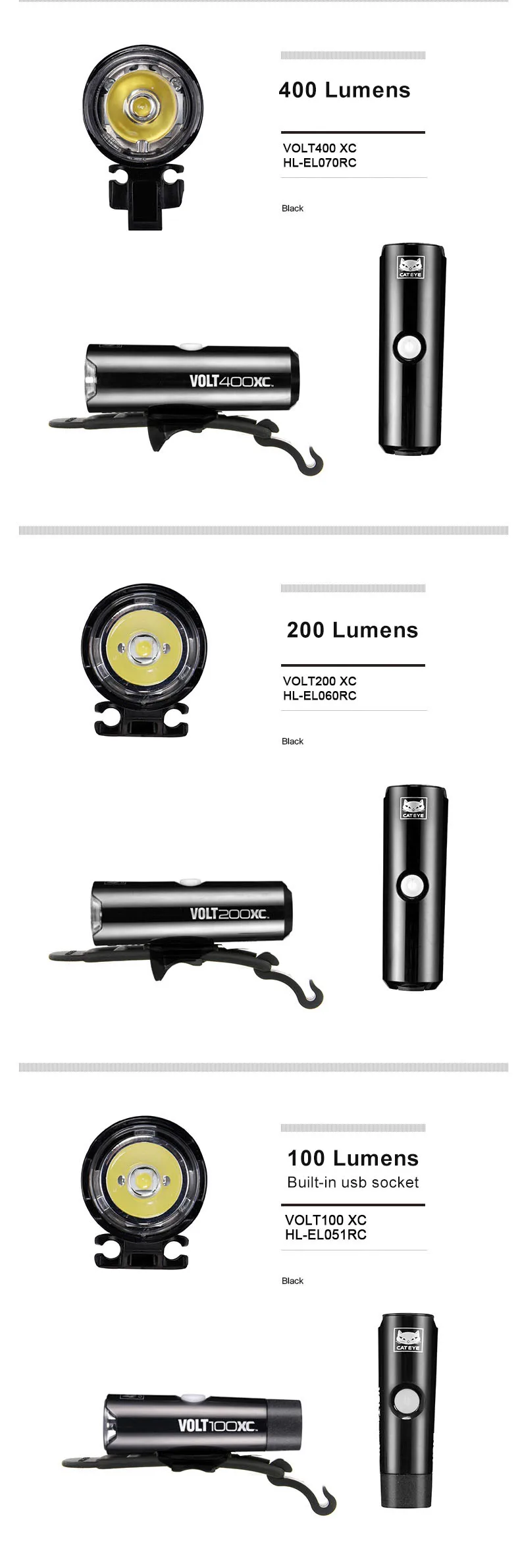 Top CATEYE Bicycle Light Cycling Bike Flashlight Head front Lights Torch LED Lamp Bike Bicycle Accessories 100/200/400/500 Lumens 4