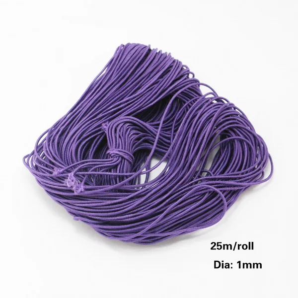 Продукт 25 м/уп. свободный эластичный шнур для бисероплетения 10 цветов на выбор Диаметр 1 мм Швейные аксессуары ручной работы - Цвет: purple