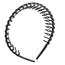 Пластмассовые Зубы Гребень Hairband Волос Хооп Повязка Черный Для Женщин