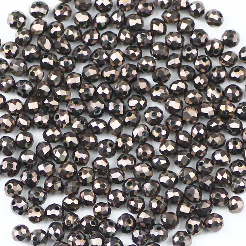 BTFBES 3 мм граненые плоские круглые Австрийские кристаллы свободные бусины 200 шт покрытие AB стеклянный шар для ювелирных изделий Изготовление браслета ожерелья DIY - Цвет: Black Grey