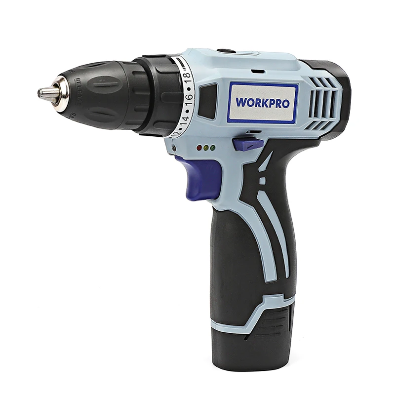 

WORKPRO 12V Electric Cordless Drill Lithium-Ion Battery Drill Household Power Drill DIY Wireless Electric Drill