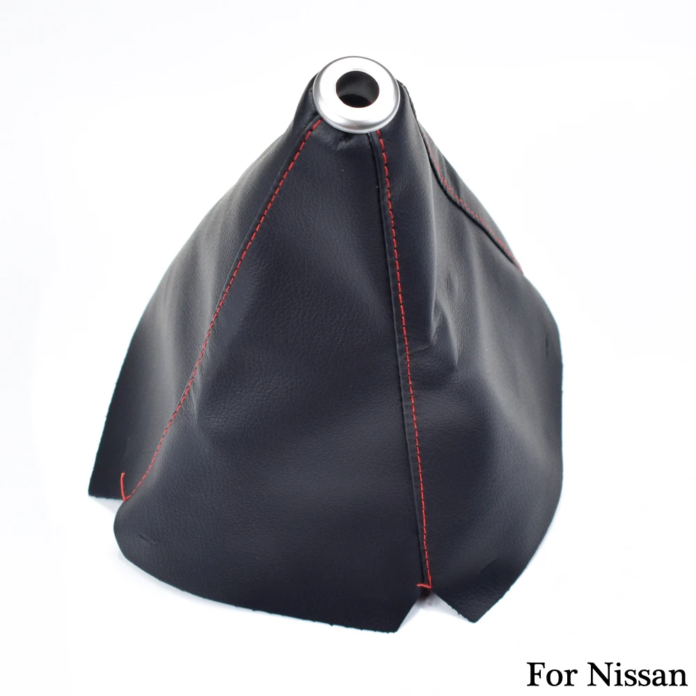 Для Nissan Qashqai Juke X-Trail Tiida Высокое качество PU черный кожаный рычаг переключения передач ручка переключения передач Пылезащитная крышка