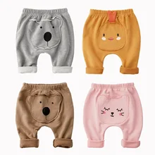 Лидер продаж; весенне-осенняя одежда для детей; штаны-шаровары для мальчиков и девочек; хлопковые брюки; повседневные штаны для маленьких детей; Милый принт с животными