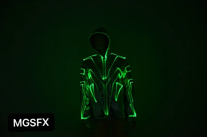 

Luminous Jacket LED Vest EL Wire costume Tron suit
