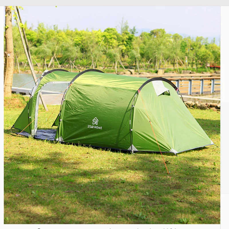 Waterproof Outdoor Beach Tent Outdoor Camping Tent 3 4 Person Double Layer Tunnel Tentin Tents