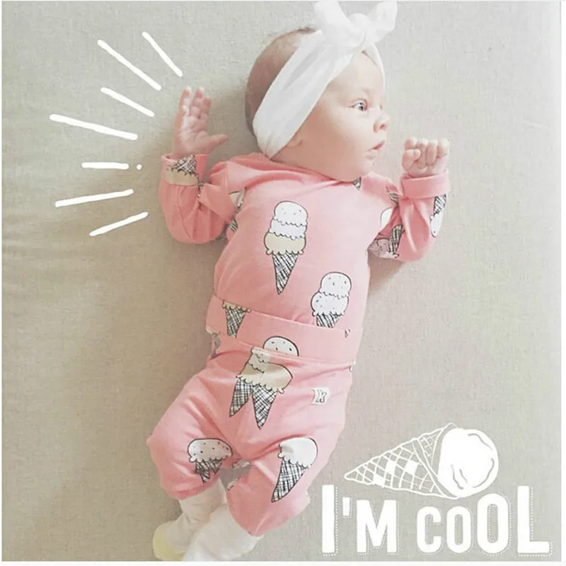 Newborn Infant Baby Girls Cute Clothes T-shirt Tops Long Pants Outfits Set NEW
