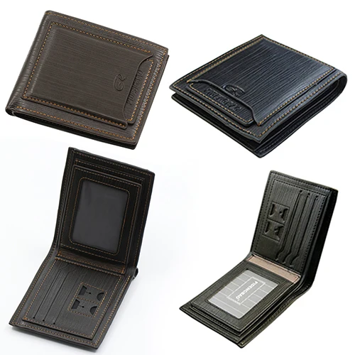  2016 Designed  Universal Men Cow Leather Bifold Wallet Credit ID Card Holder Slim Purse Clutch   8O48 