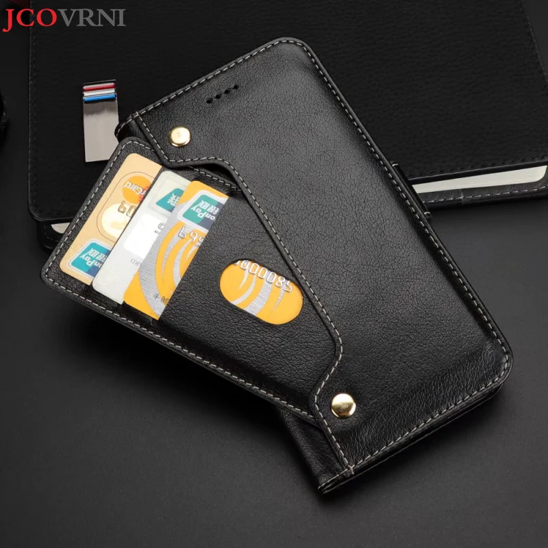 

JCOVRNI 100% leather business for iPhoneX mobile wallet multi-function card flip cover design for iPhone 7 8 plus phone case