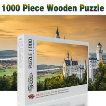 Замки Германии Нойшванштайн 1000 шт. деревянный пазл для взрослых пейзаж Пазлы для детей развивающие игрушки, подарки