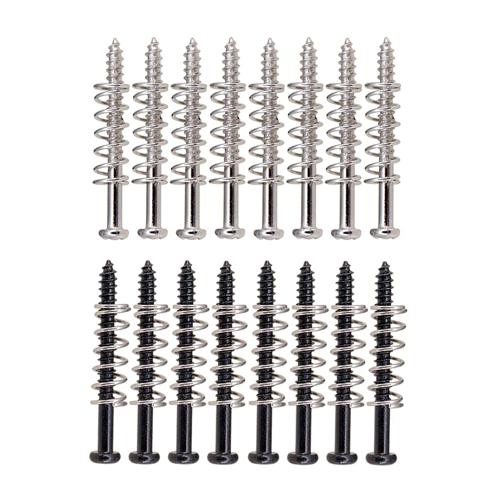 16 Set Electric Bass Humbucker Pickup Mounting Ring Screws Springs Kit Parts for Strat Telecaster Electric Guitar ACCS